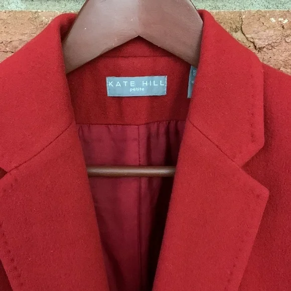 Kate Hill Red Wool Cashmere Blazer - Picture 2 of 6
